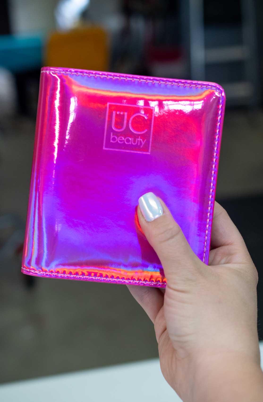 Mini Hot Pink Holographic Nail Stamp Storage Binder